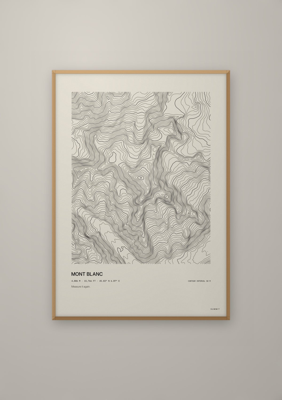 Mont Blanc in a natural wood frame