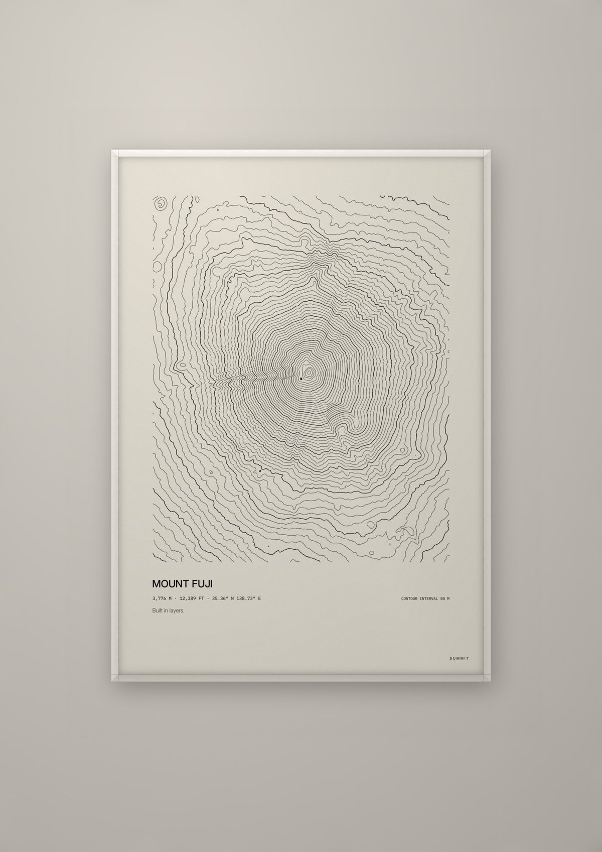 Mount Fuji in a white frame