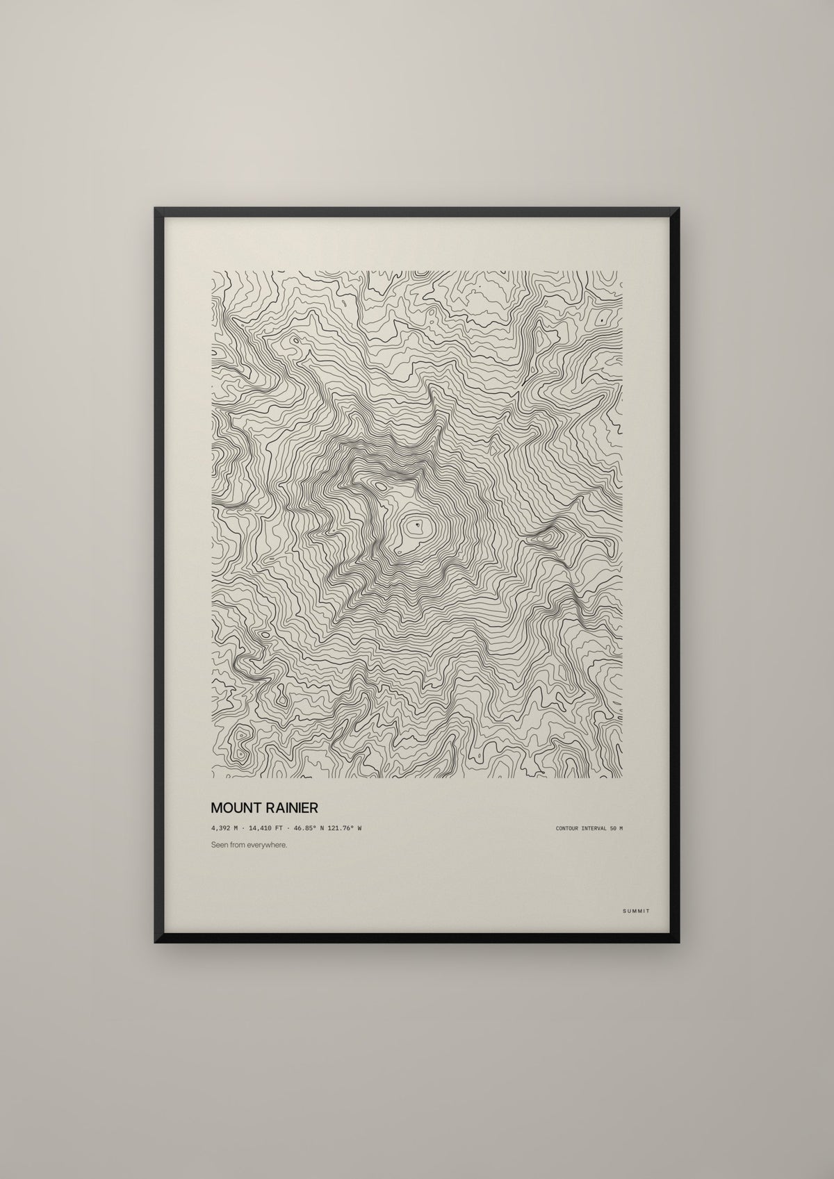 Mount Rainier in a black frame