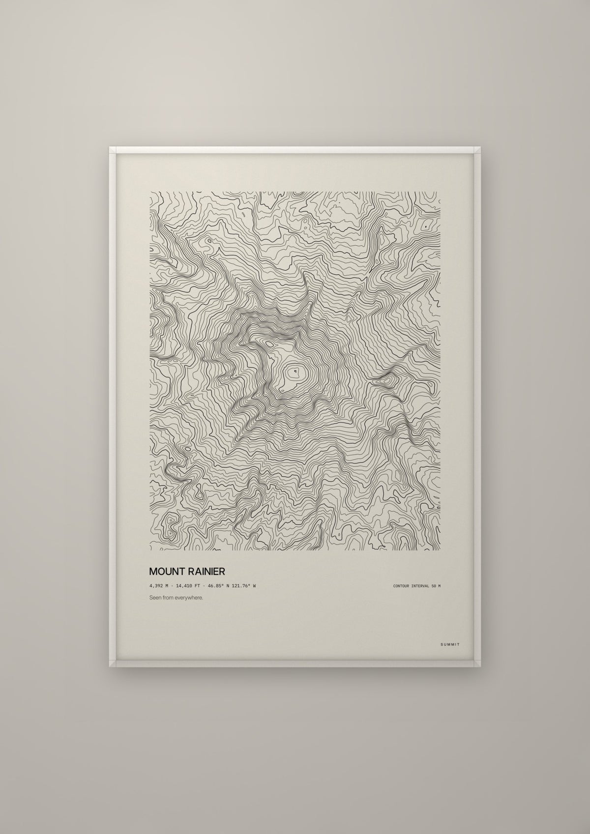 Mount Rainier in a white frame