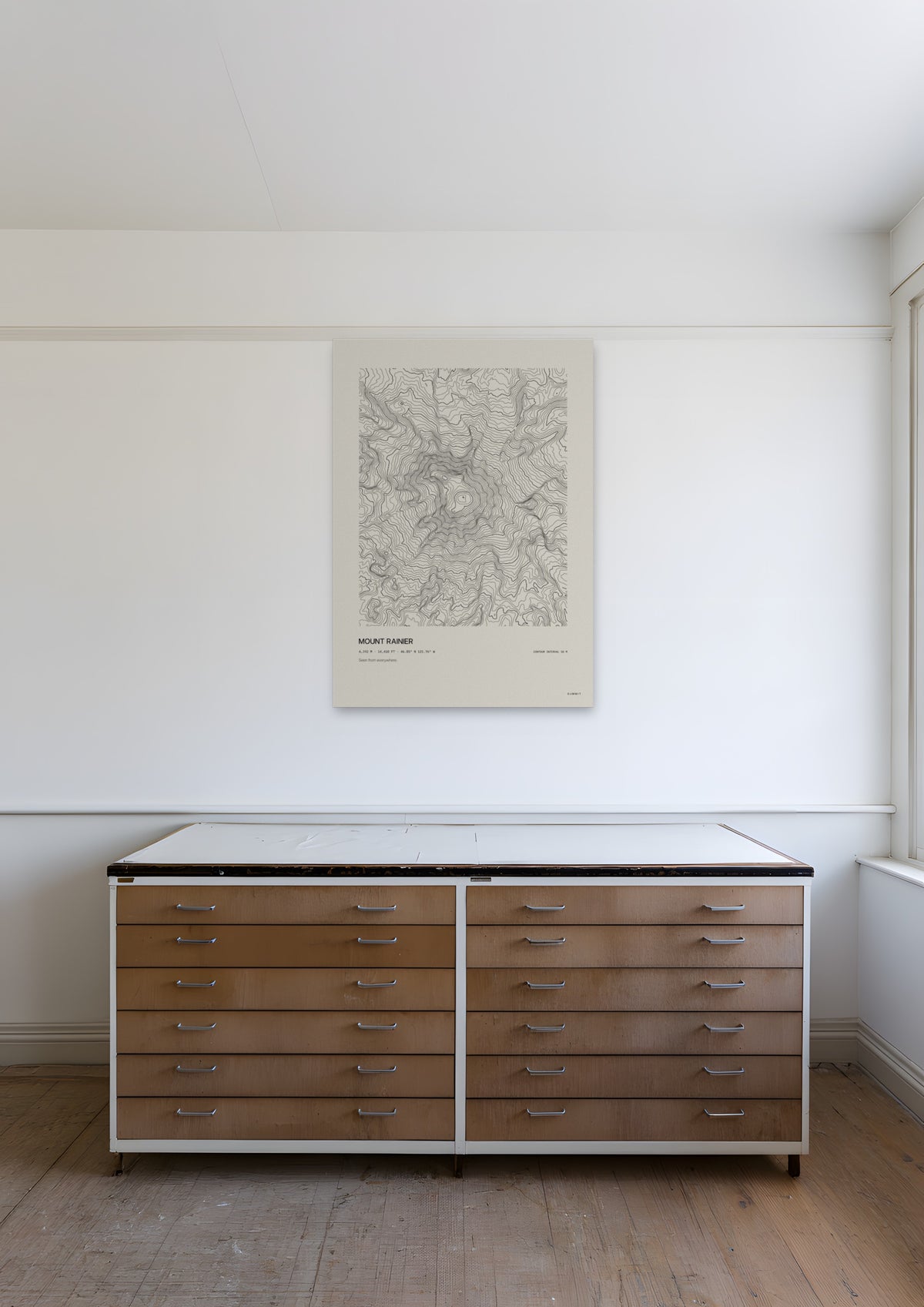 Mount Rainier, unframed art print shown in seattle-architect-office