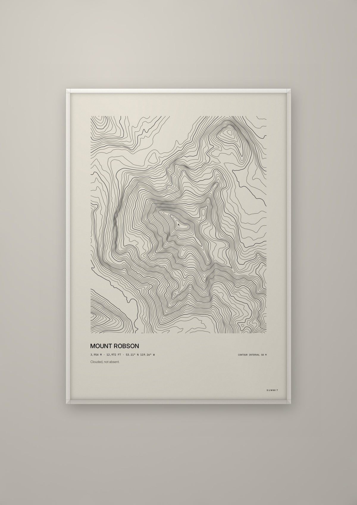 Mount Robson in a white frame