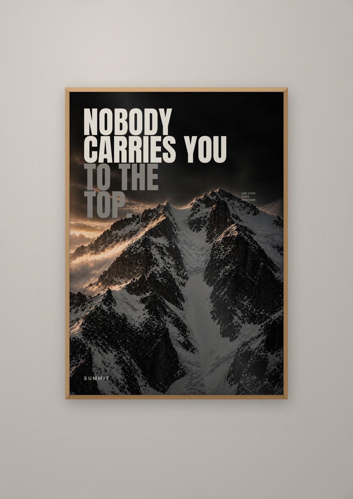 Nobody Carries You in a natural wood frame