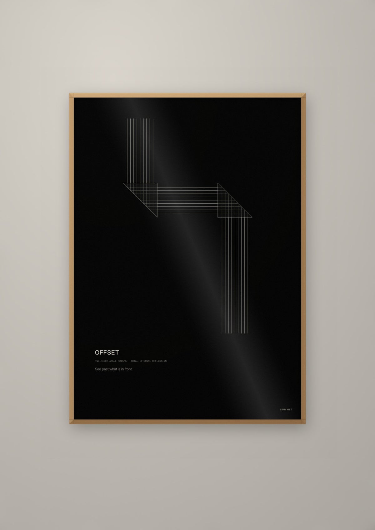 Offset in a natural wood frame