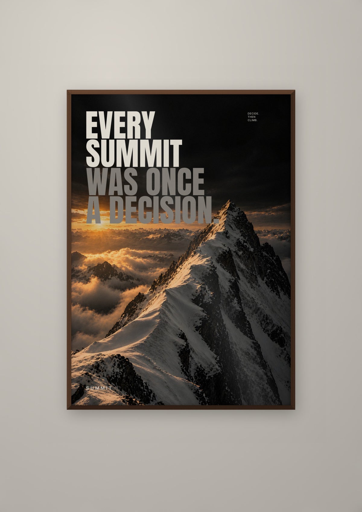 Once a Decision in a dark wood frame