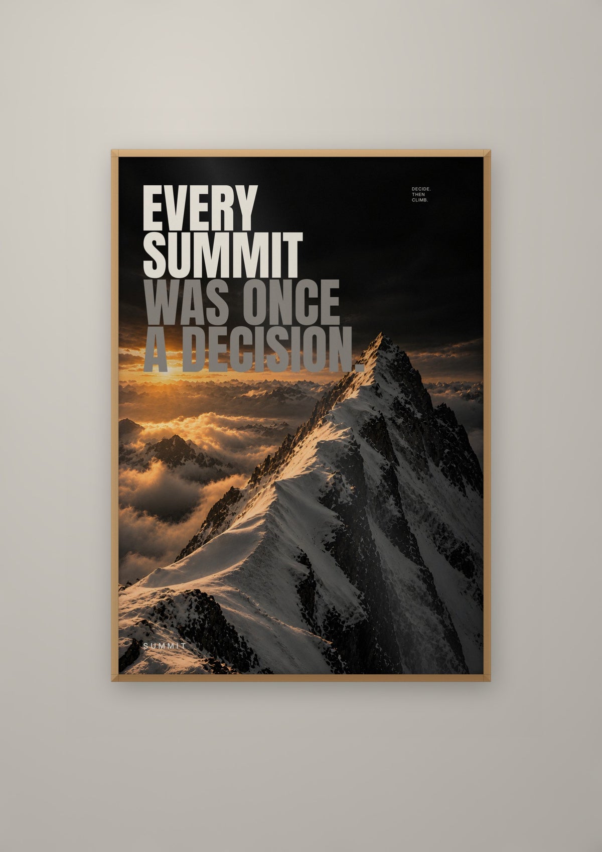 Once a Decision in a natural wood frame