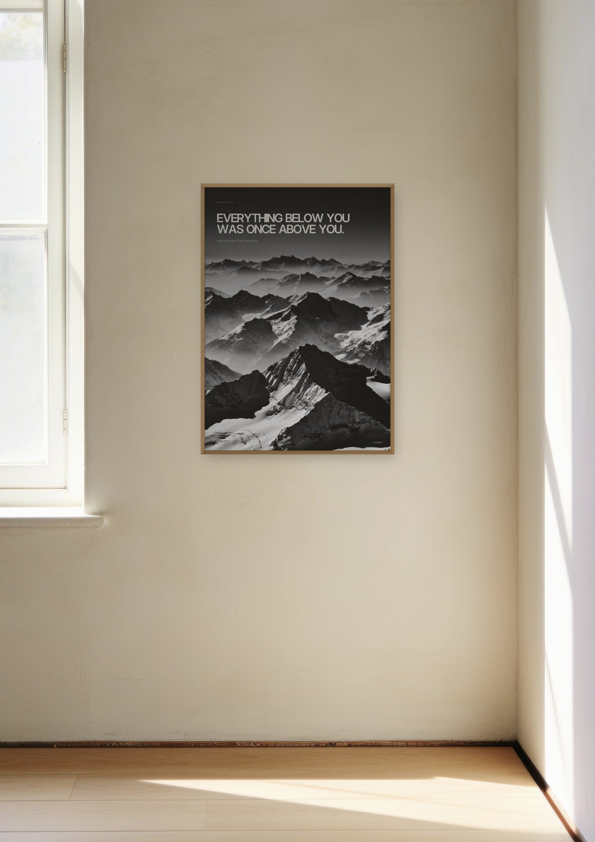 Once Above You in a natural wood frame