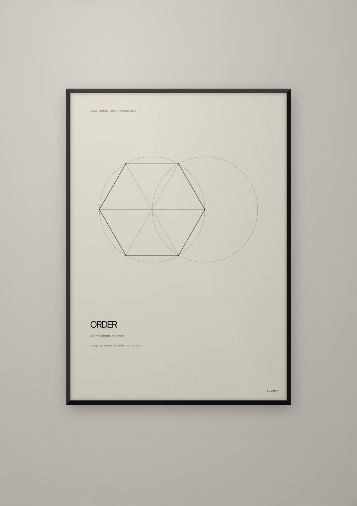 Order in a black frame