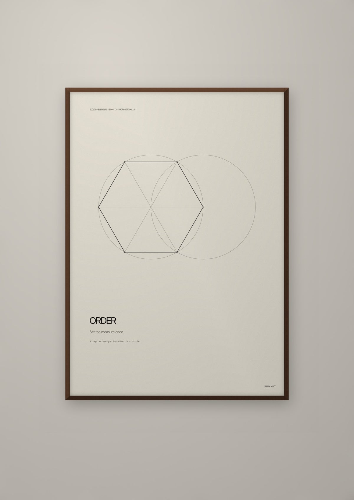 Order in a dark wood frame