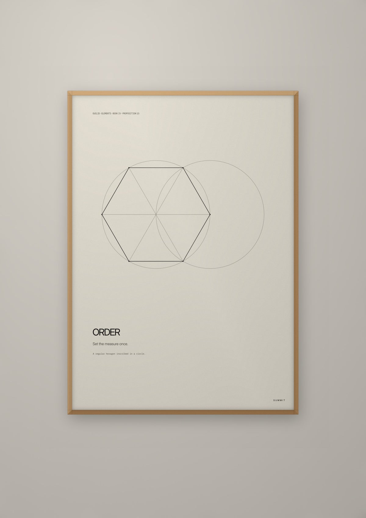 Order in a natural wood frame