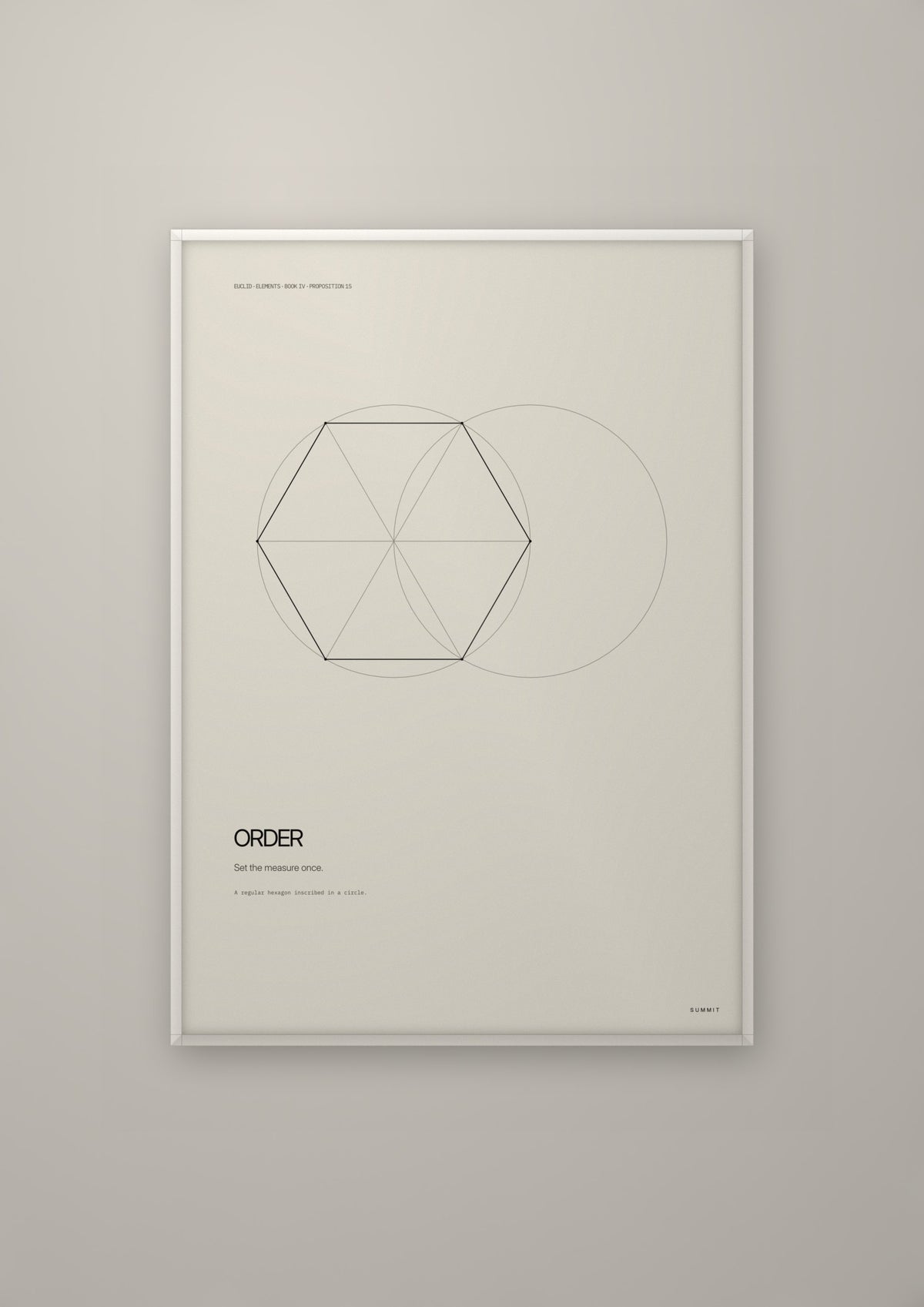 Order in a white frame