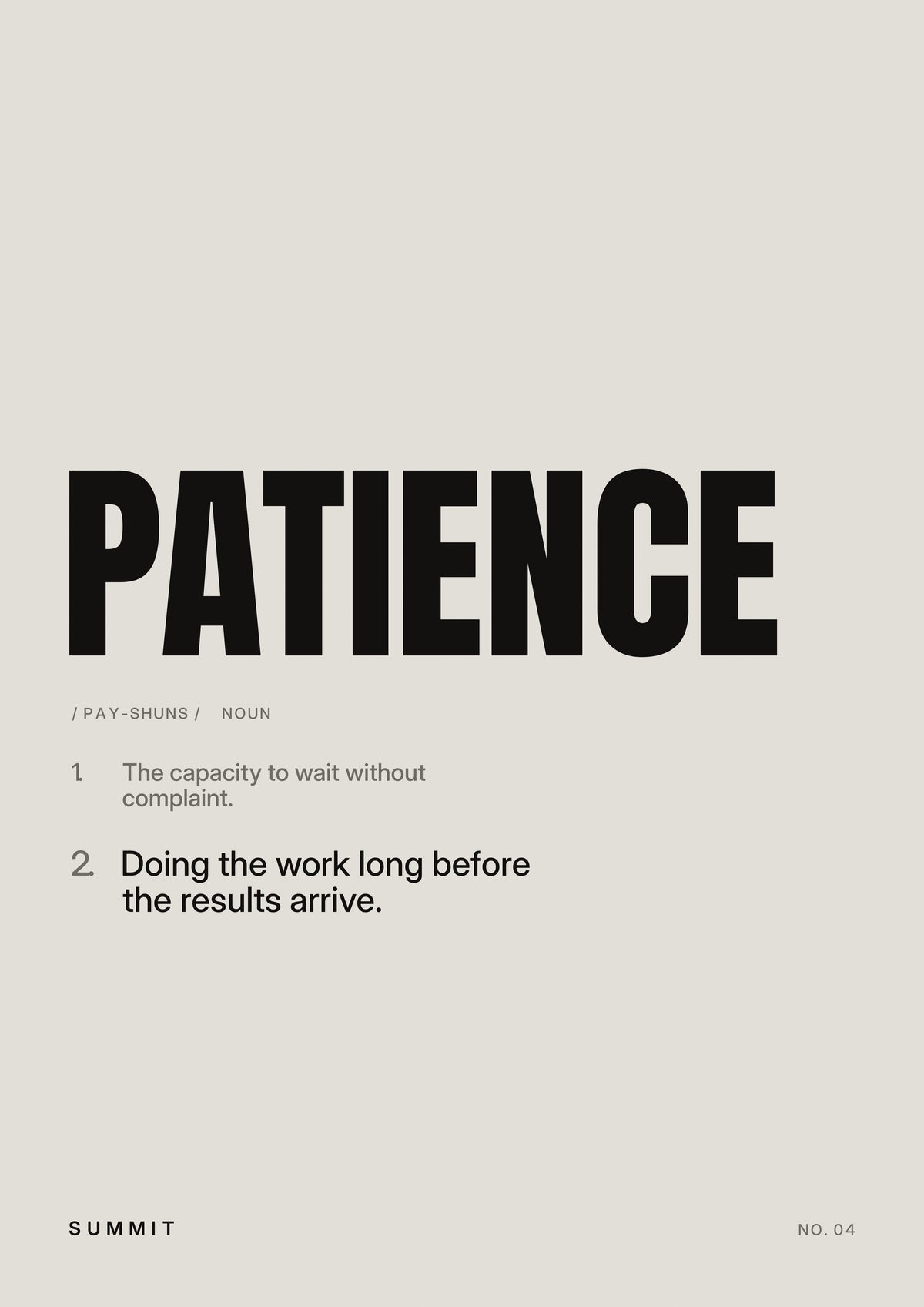 Patience, Defined, unframed art print
