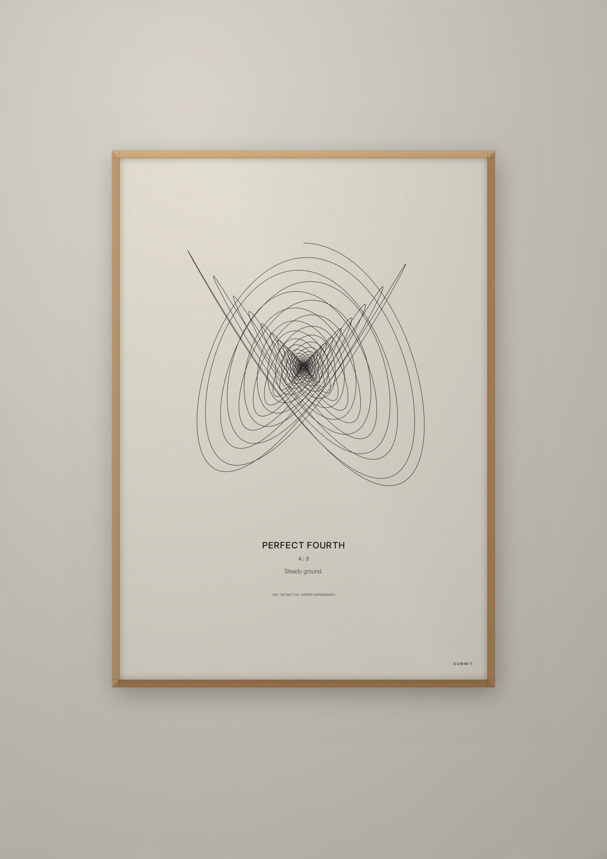 Perfect Fourth in a natural wood frame