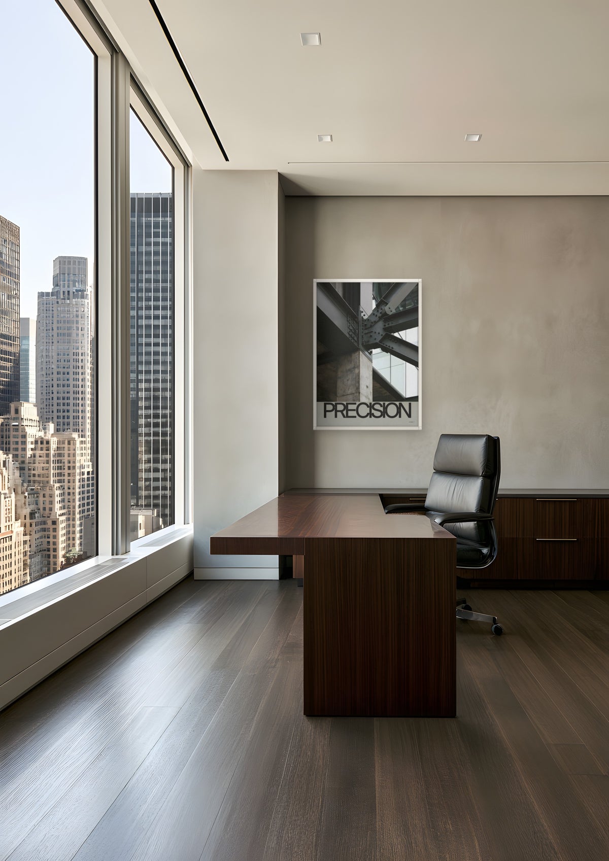 Precision in a white frame, shown in midtown-ceo-office