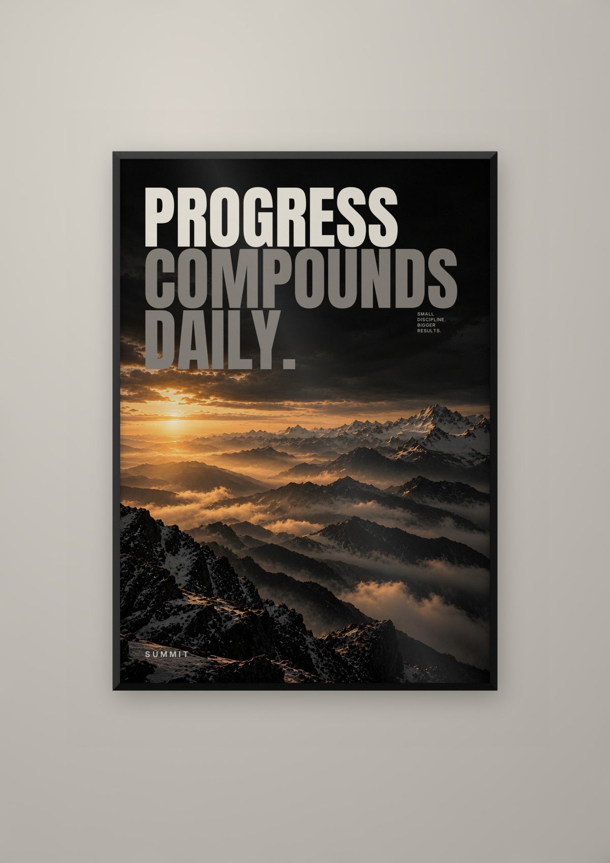 Progress Compounds in a black frame