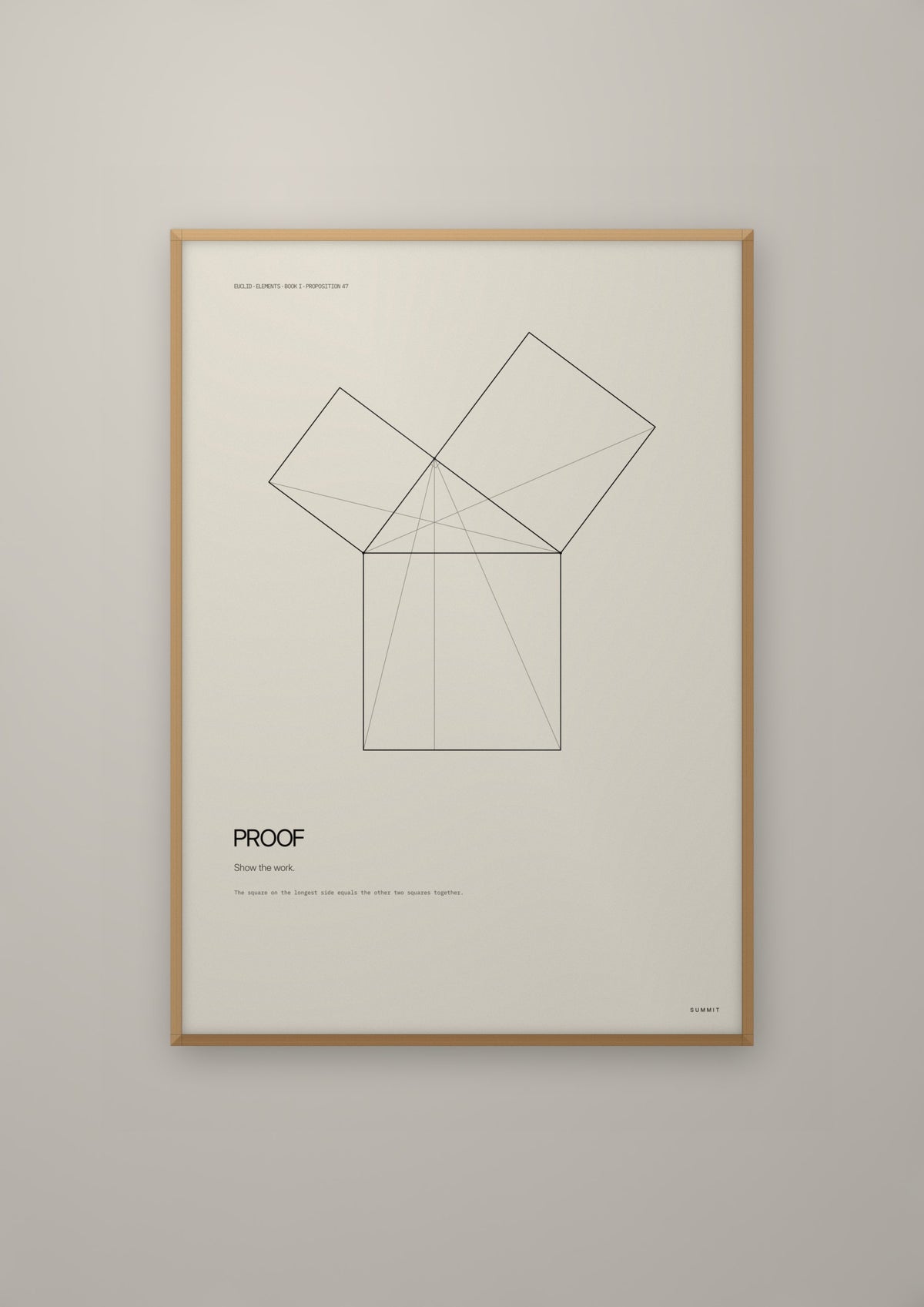 Proof in a natural wood frame