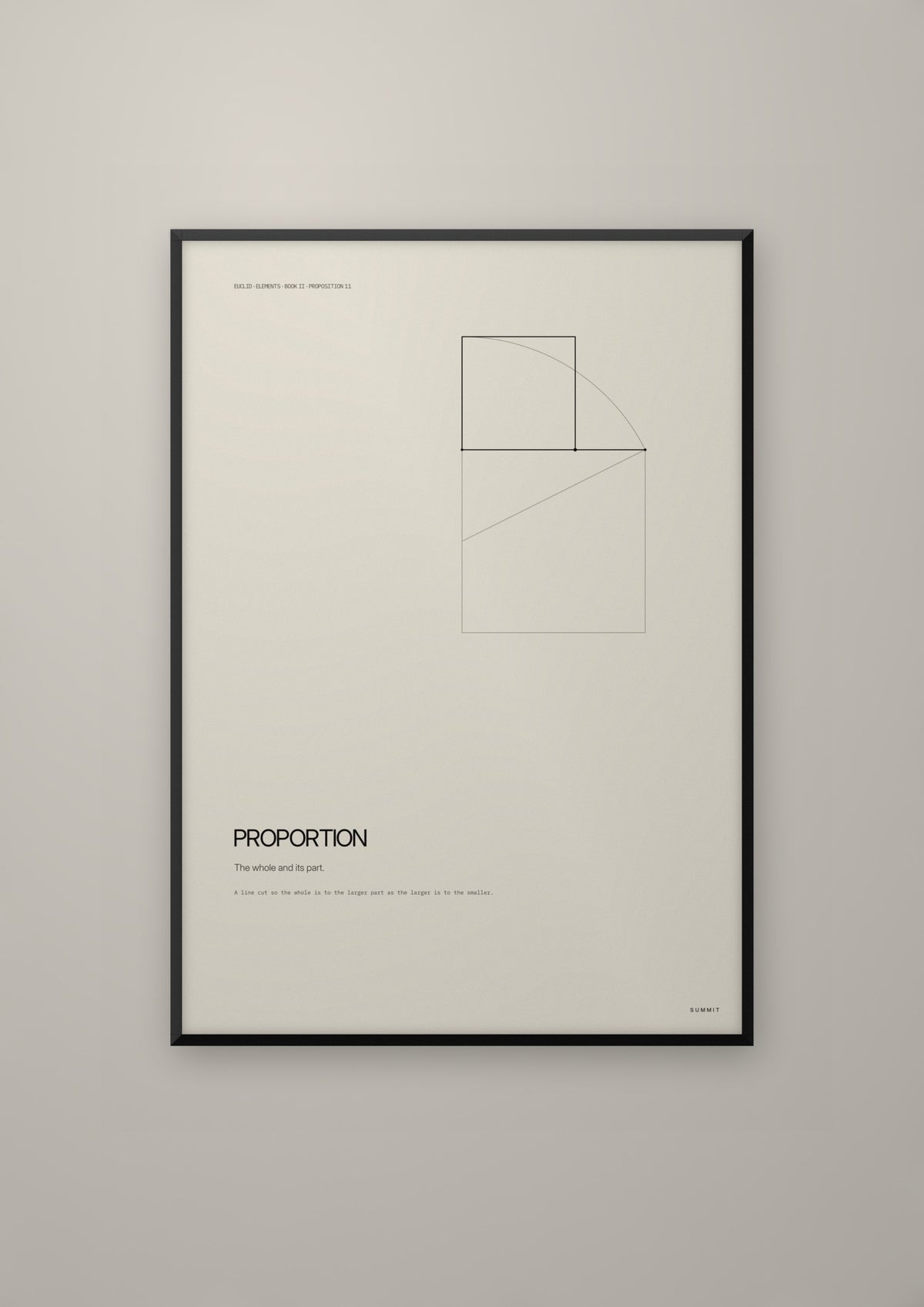 Proportion in a black frame