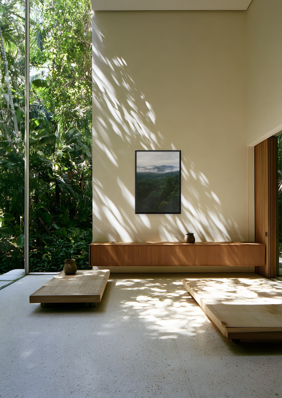 Rainforest in a black frame, shown in coconut-grove-lounge