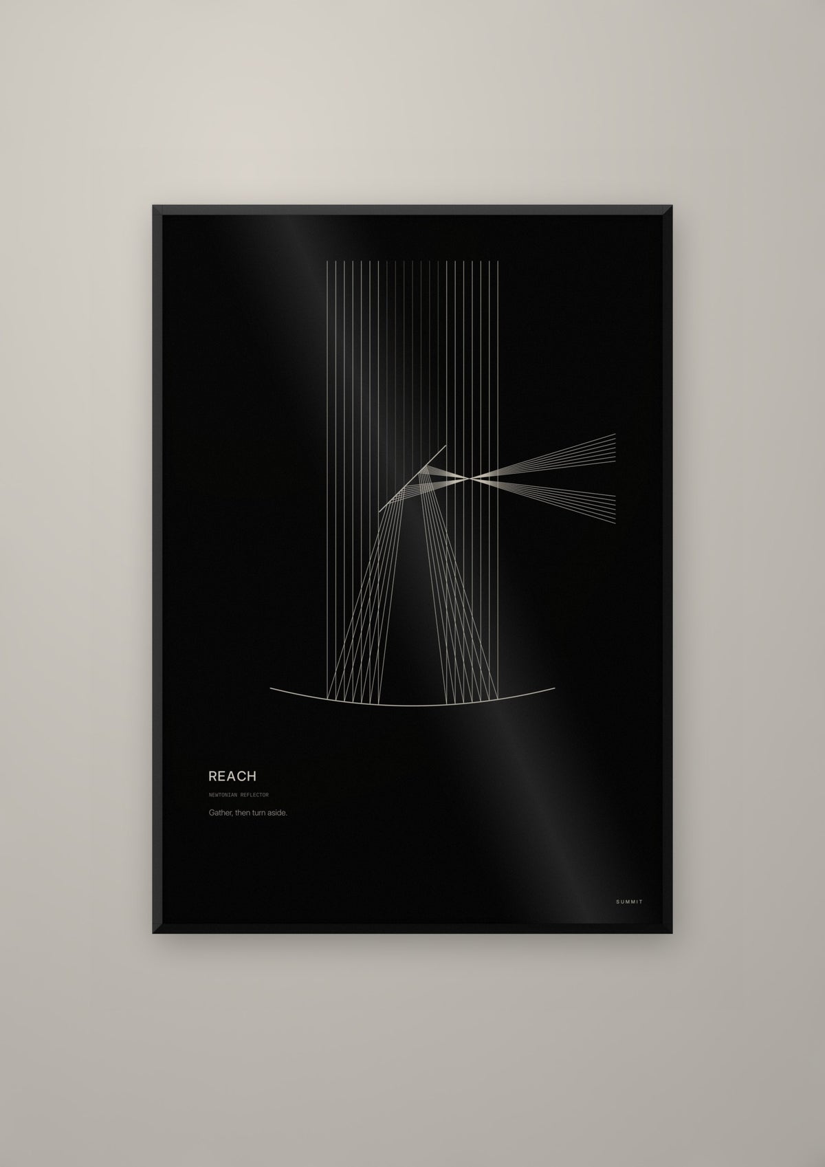 Reach in a black frame