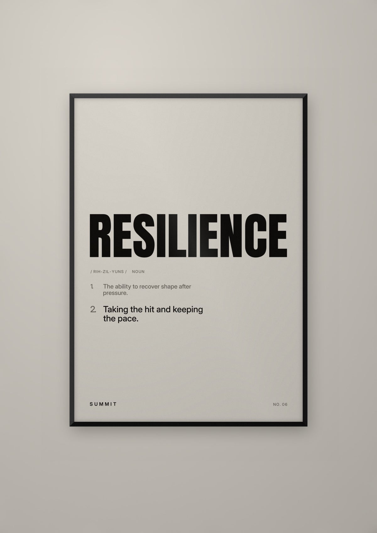 Resilience, Defined in a black frame