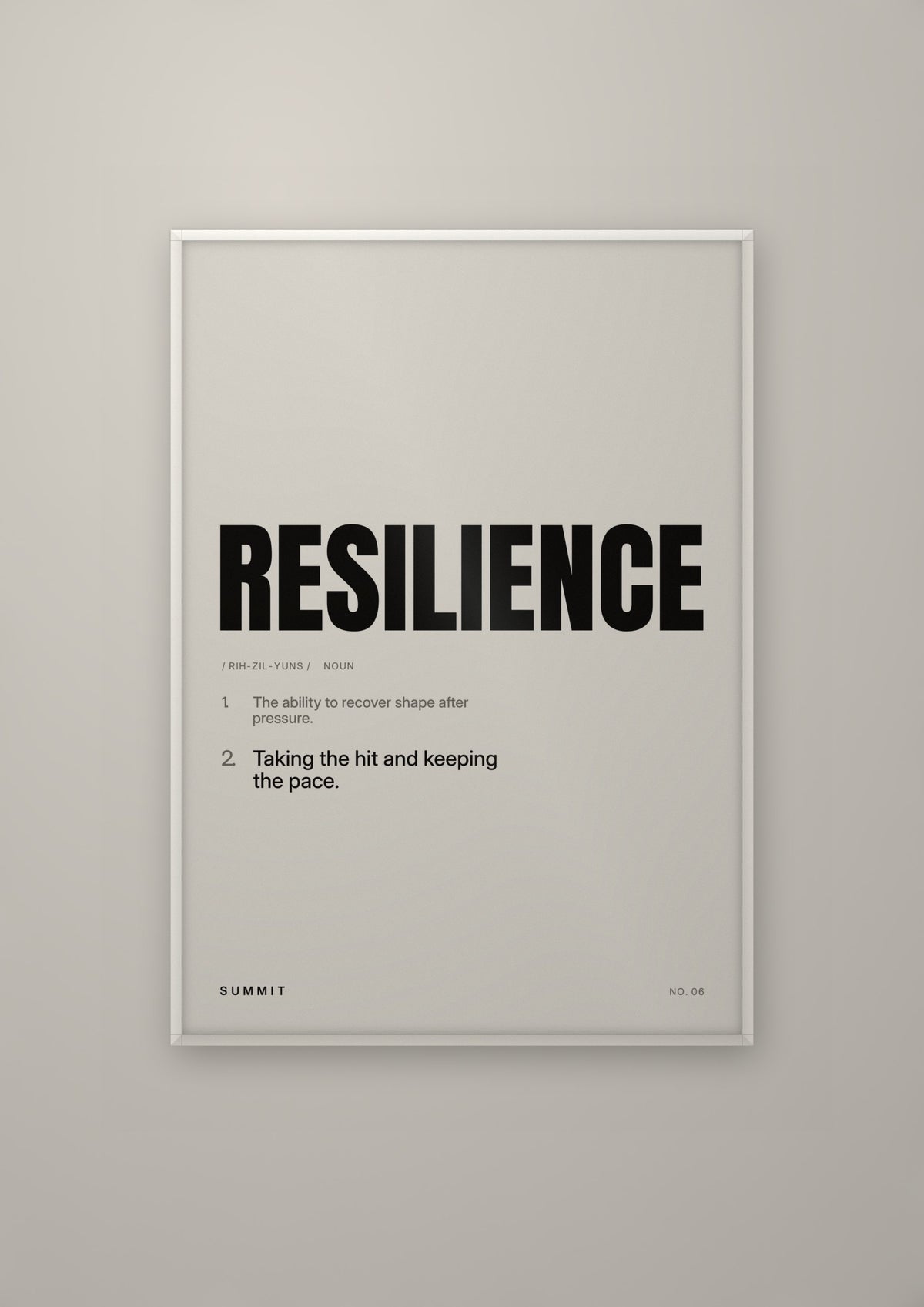 Resilience, Defined in a white frame