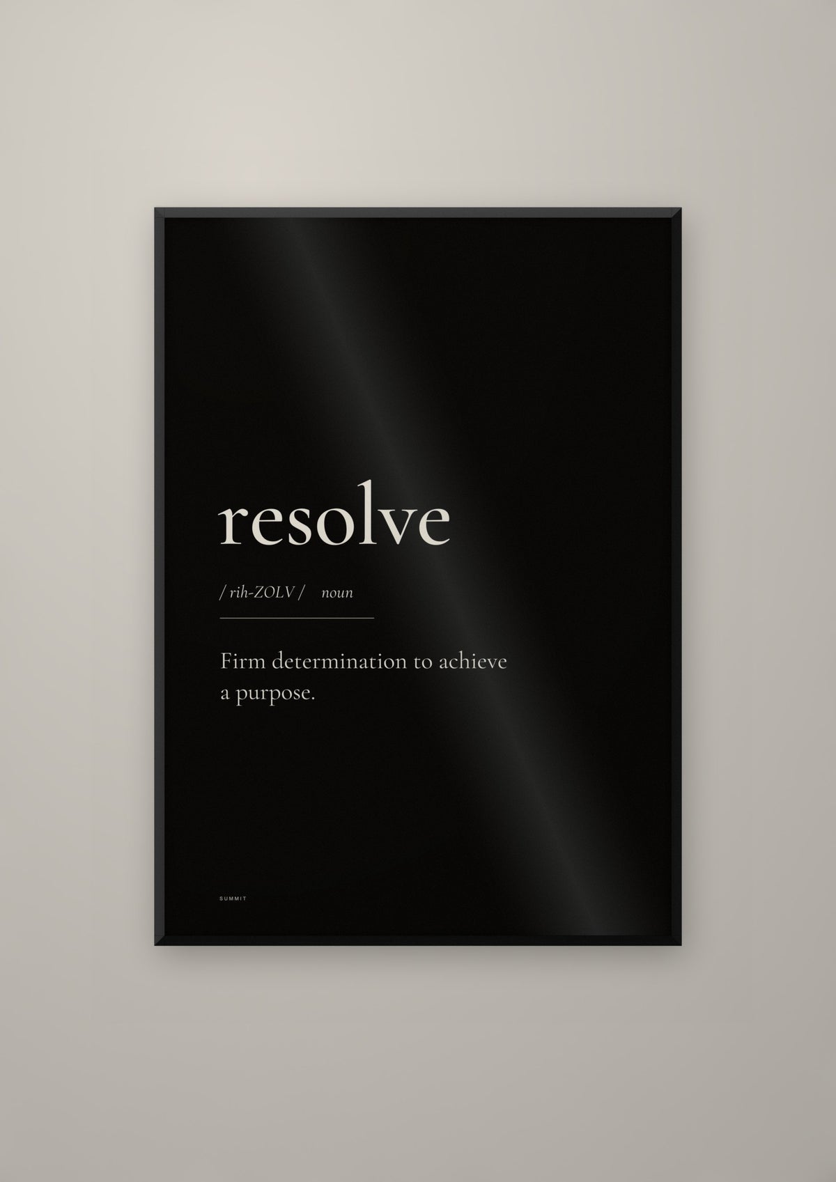 Resolve (Black) in a black frame
