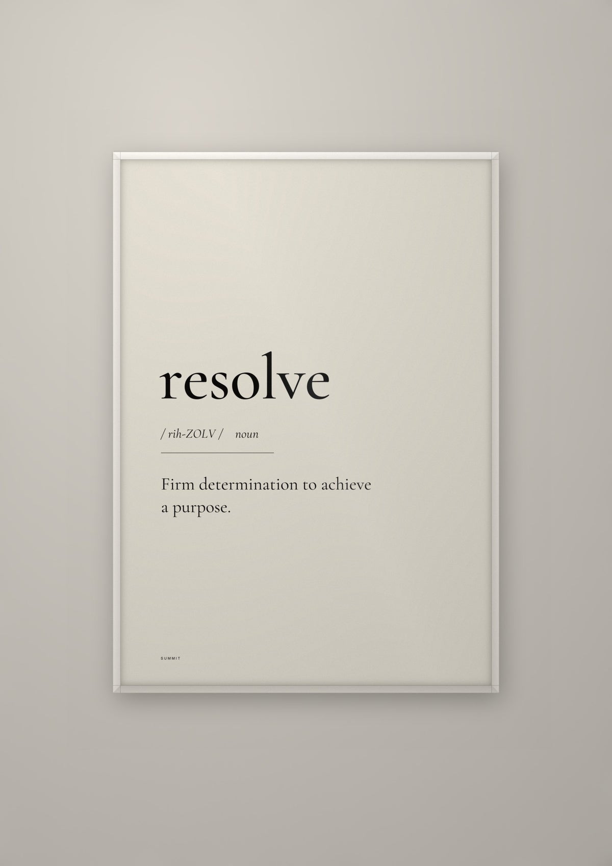 Resolve in a white frame
