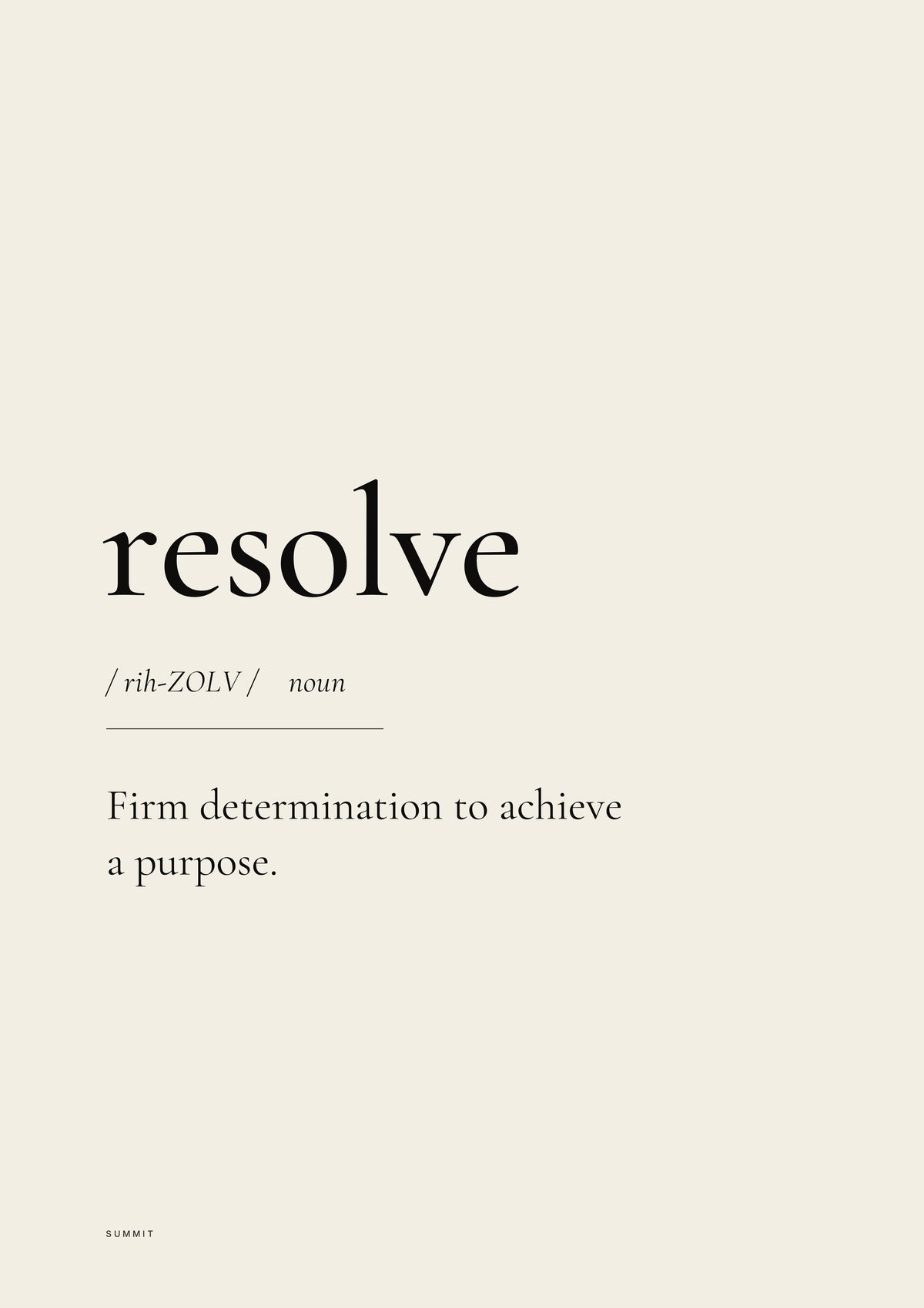 Resolve, unframed art print