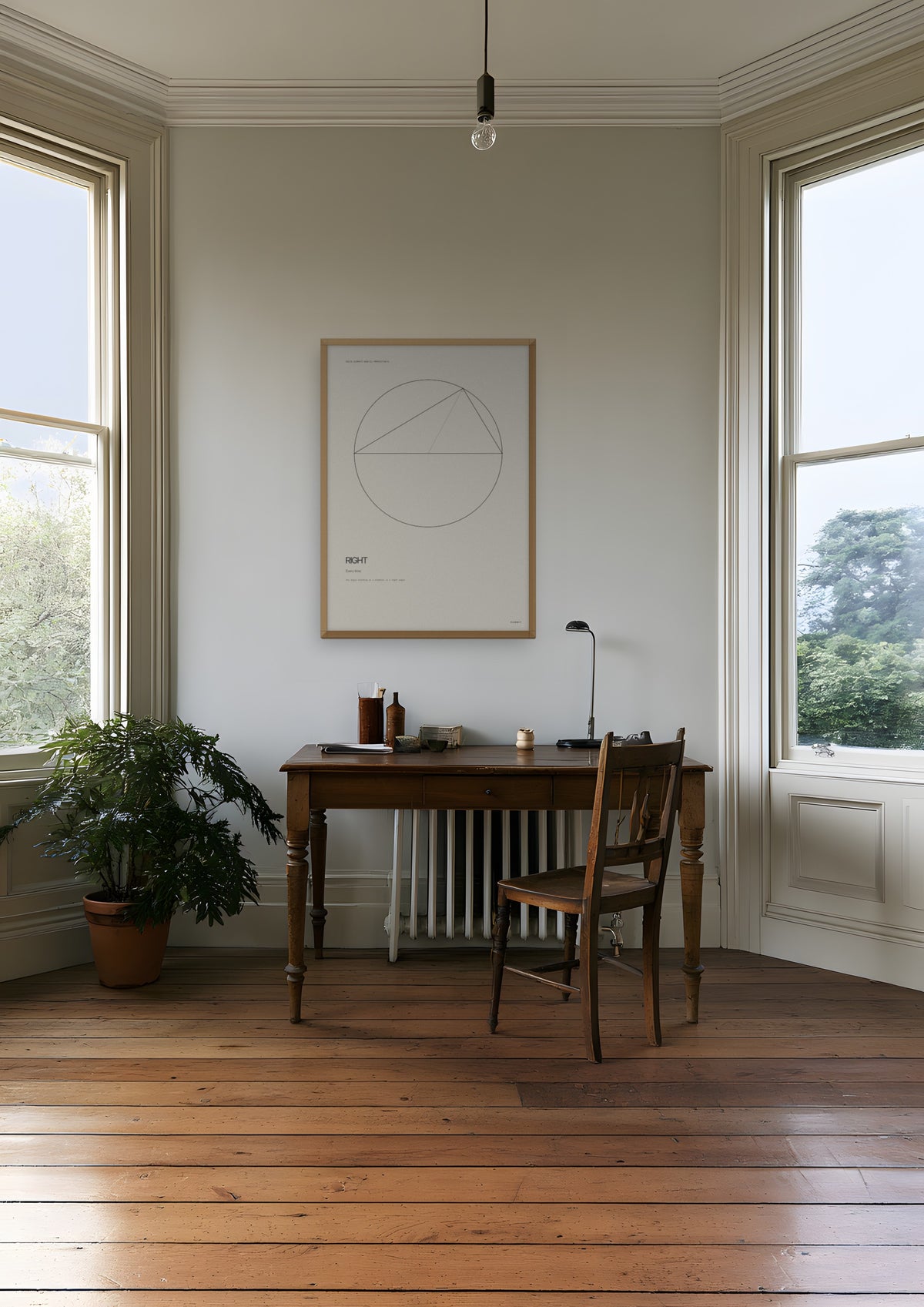 Right in a natural wood frame, shown in san-francisco-victorian-study