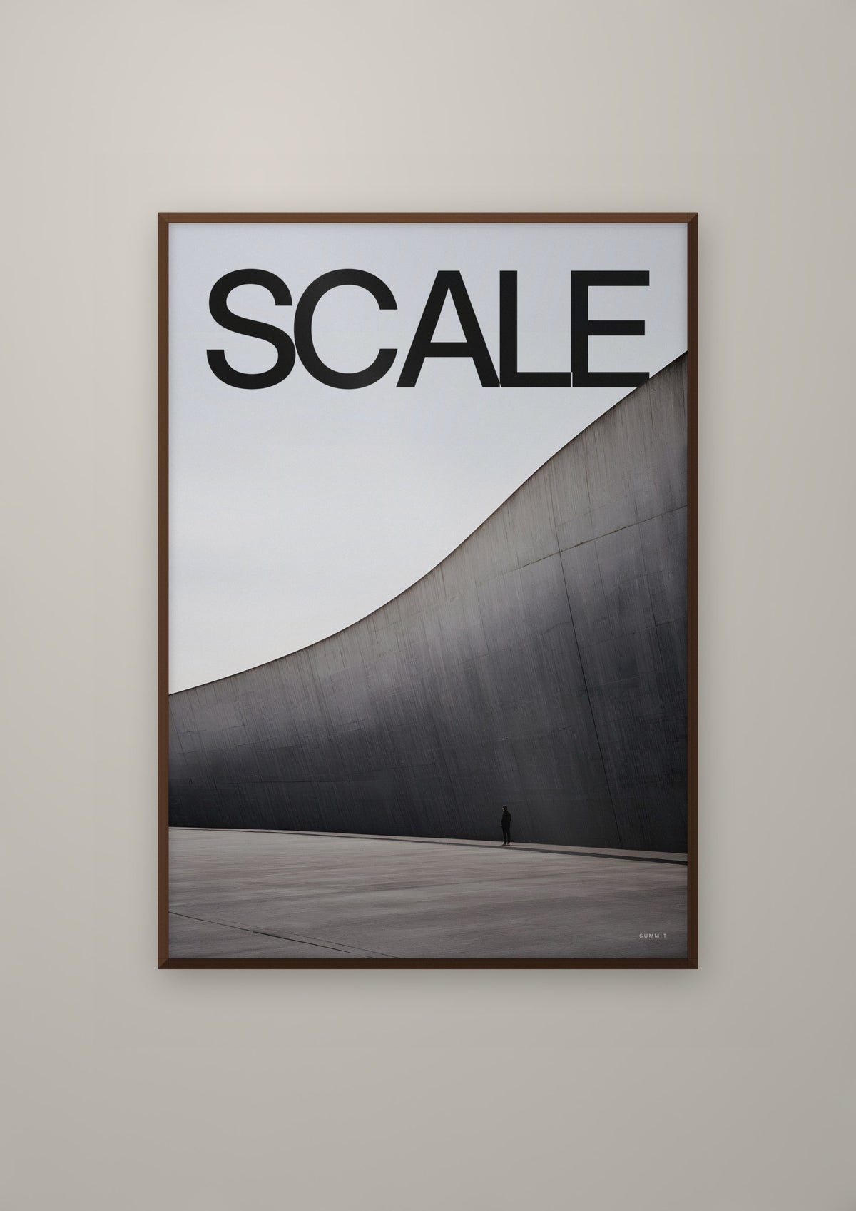 Scale in a dark wood frame