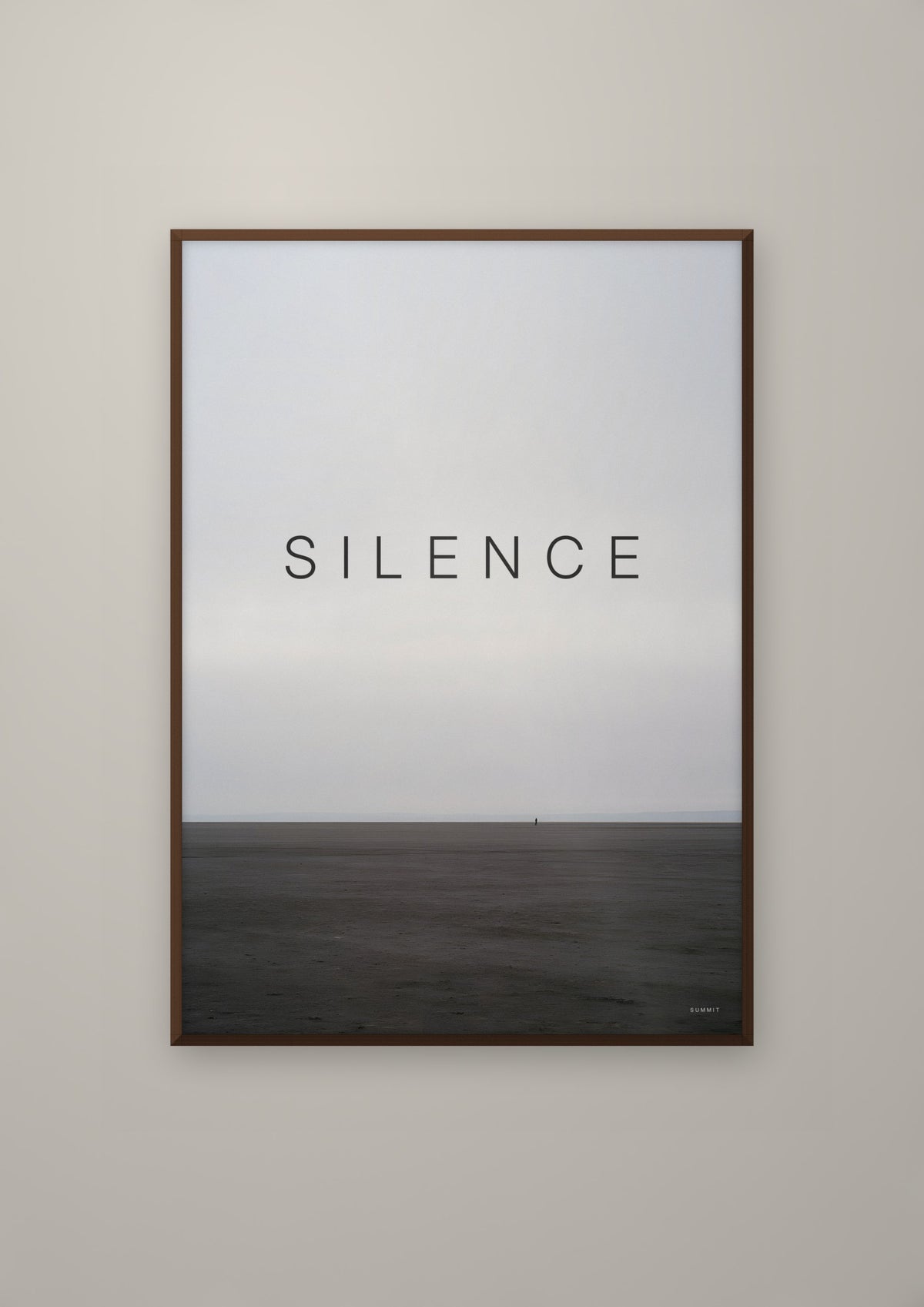 Silence in a dark wood frame