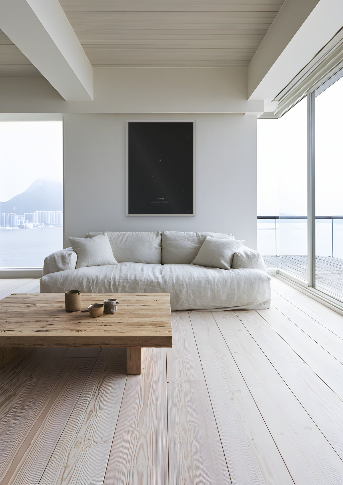 Sirius in a white frame, shown in auckland-harbour-penthouse