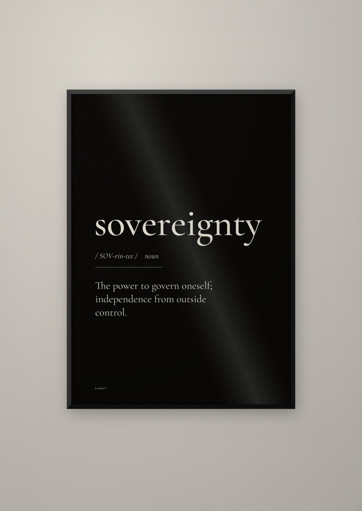 Sovereignty (Black) in a black frame