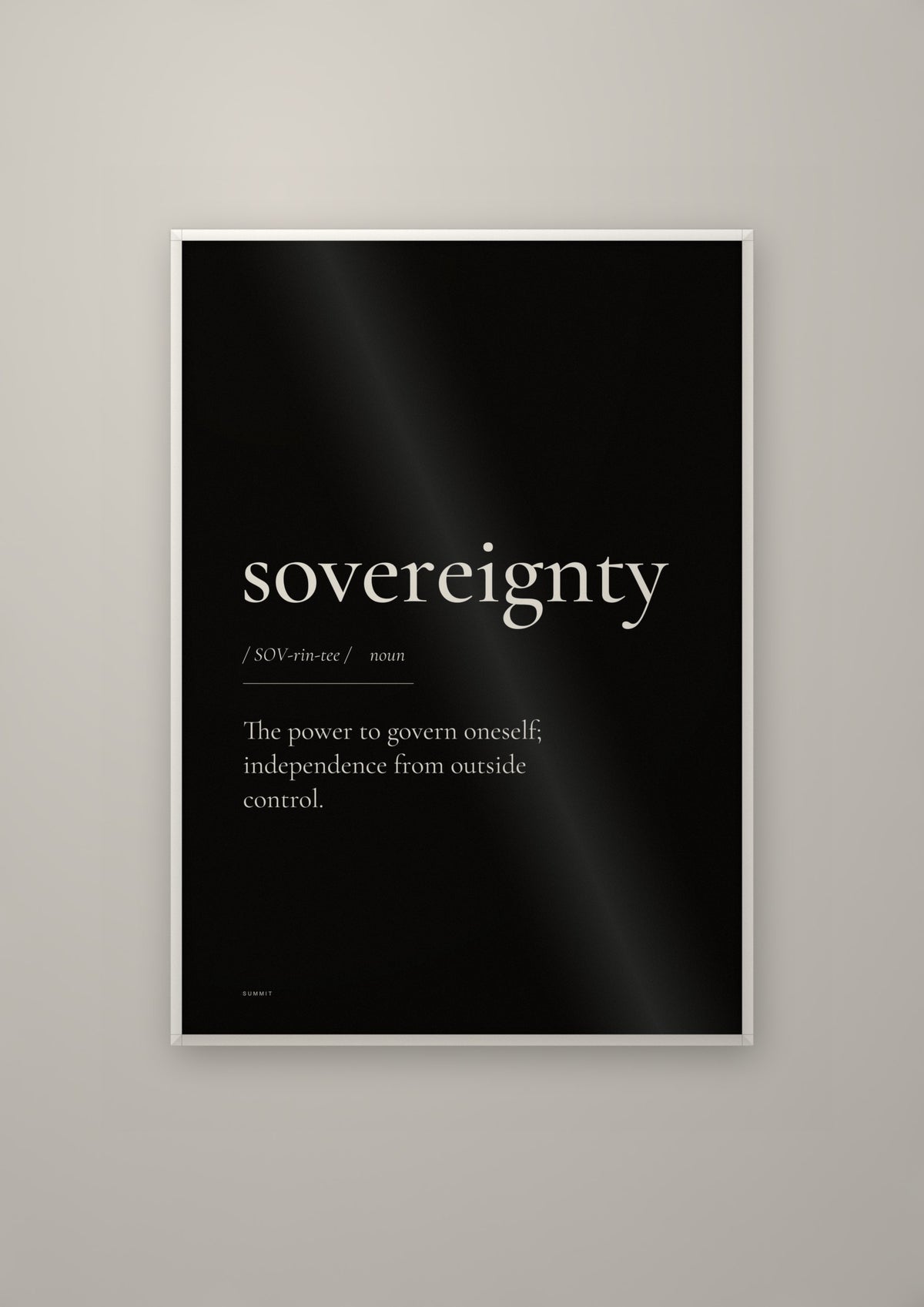 Sovereignty (Black) in a white frame