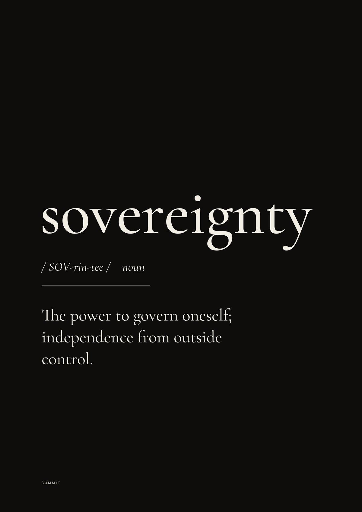Sovereignty (Black), unframed art print