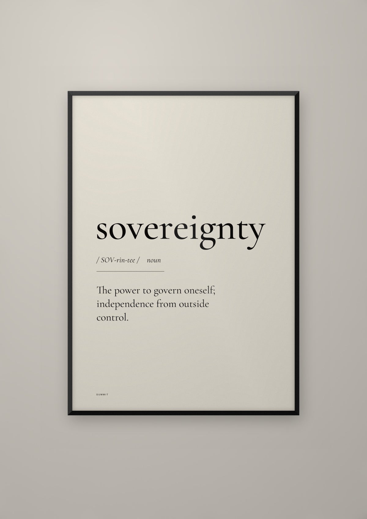 Sovereignty in a black frame