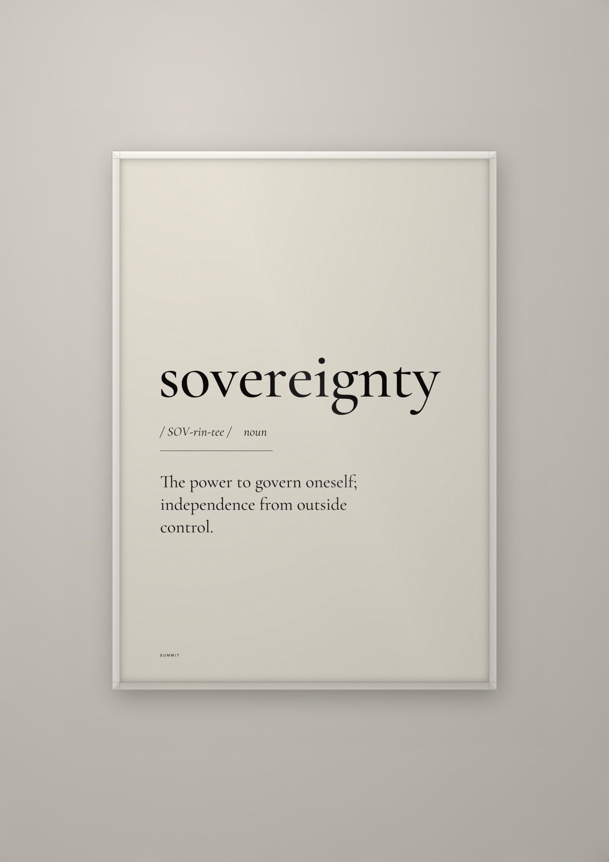 Sovereignty in a white frame