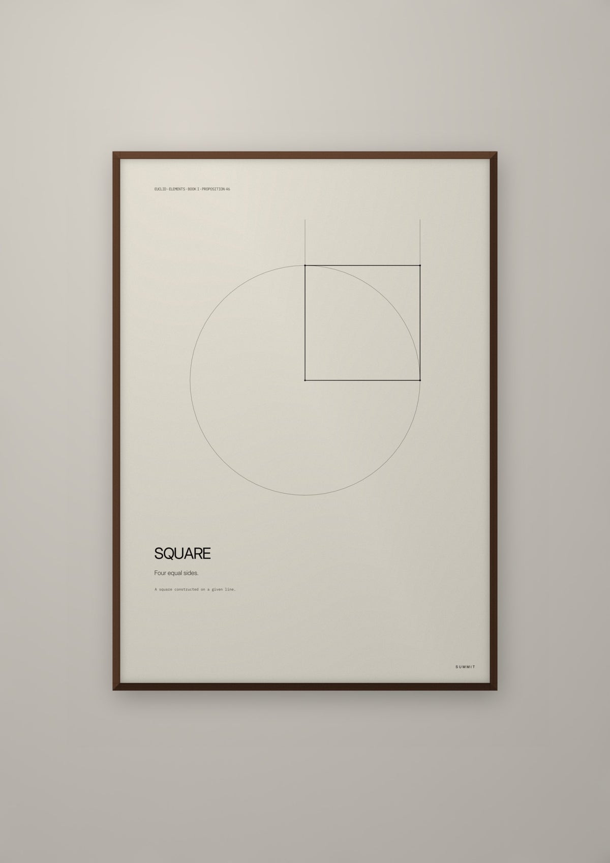 Square in a dark wood frame