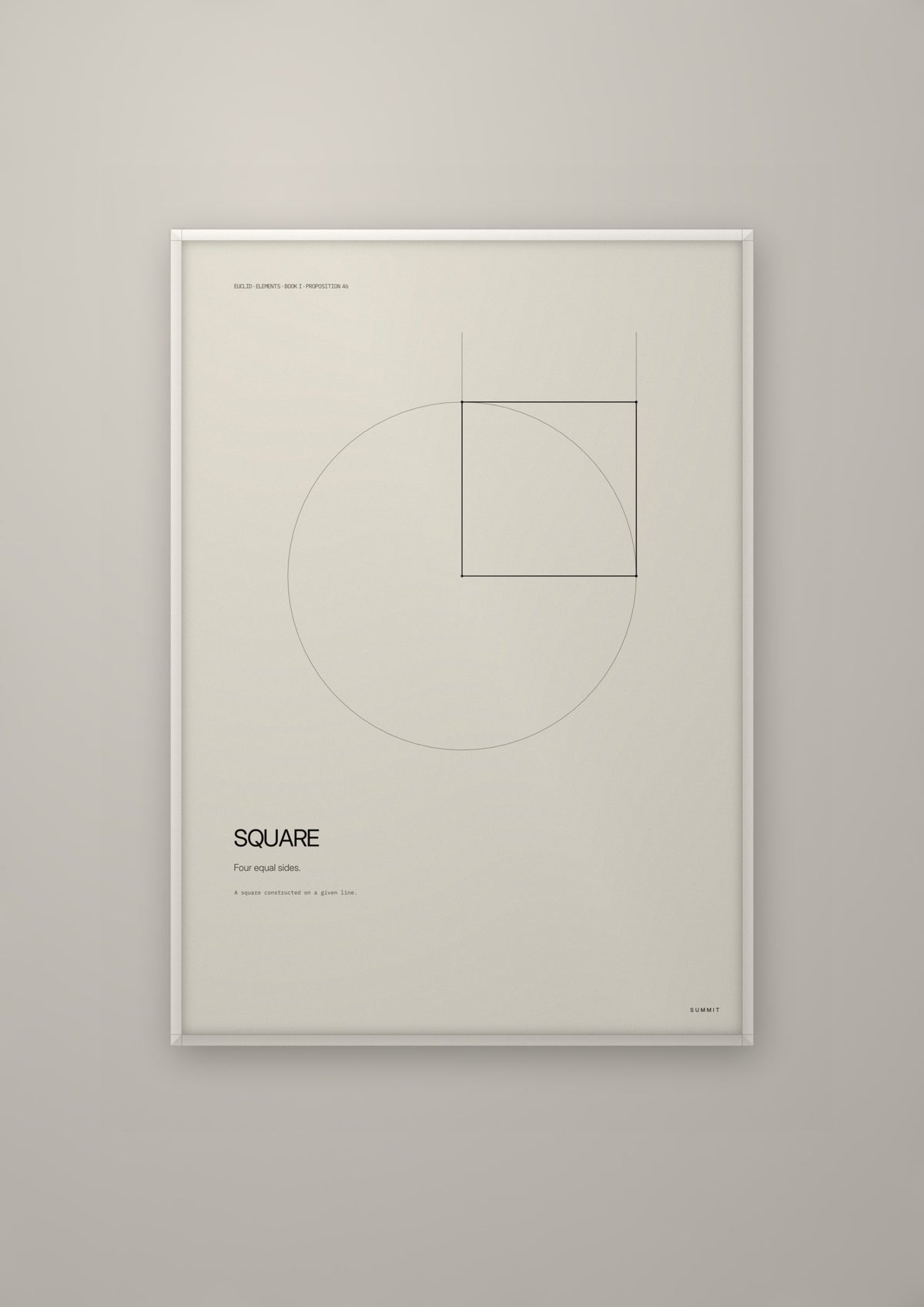 Square in a white frame