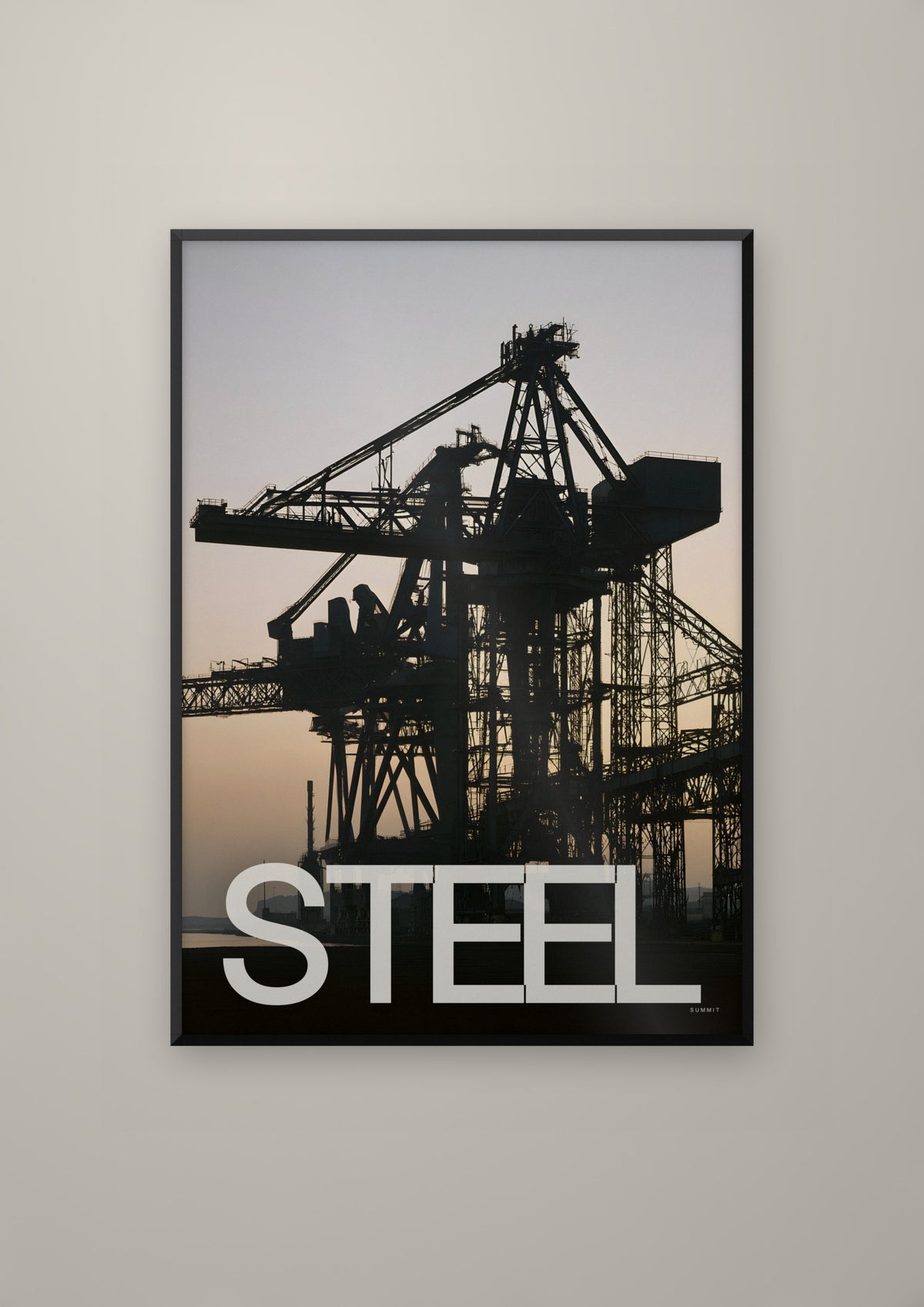 Steel in a black frame
