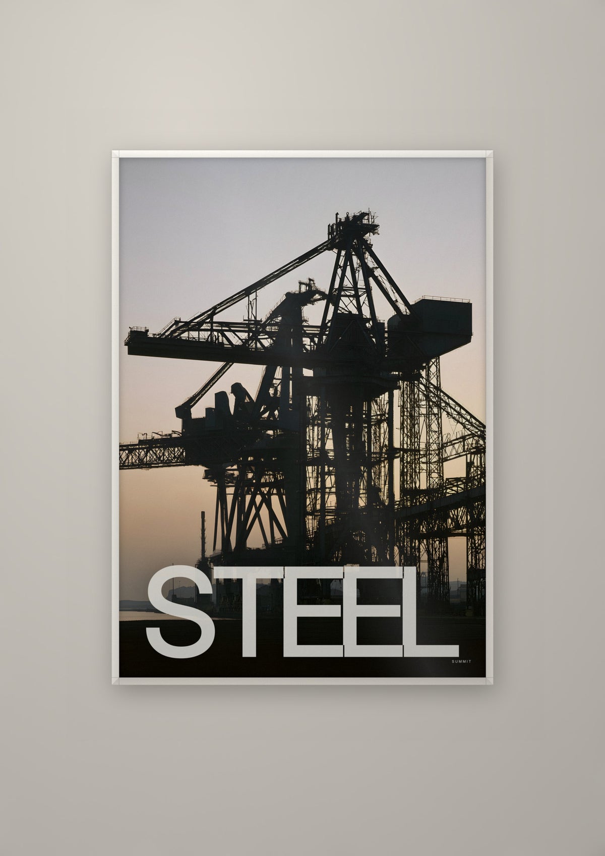 Steel in a white frame