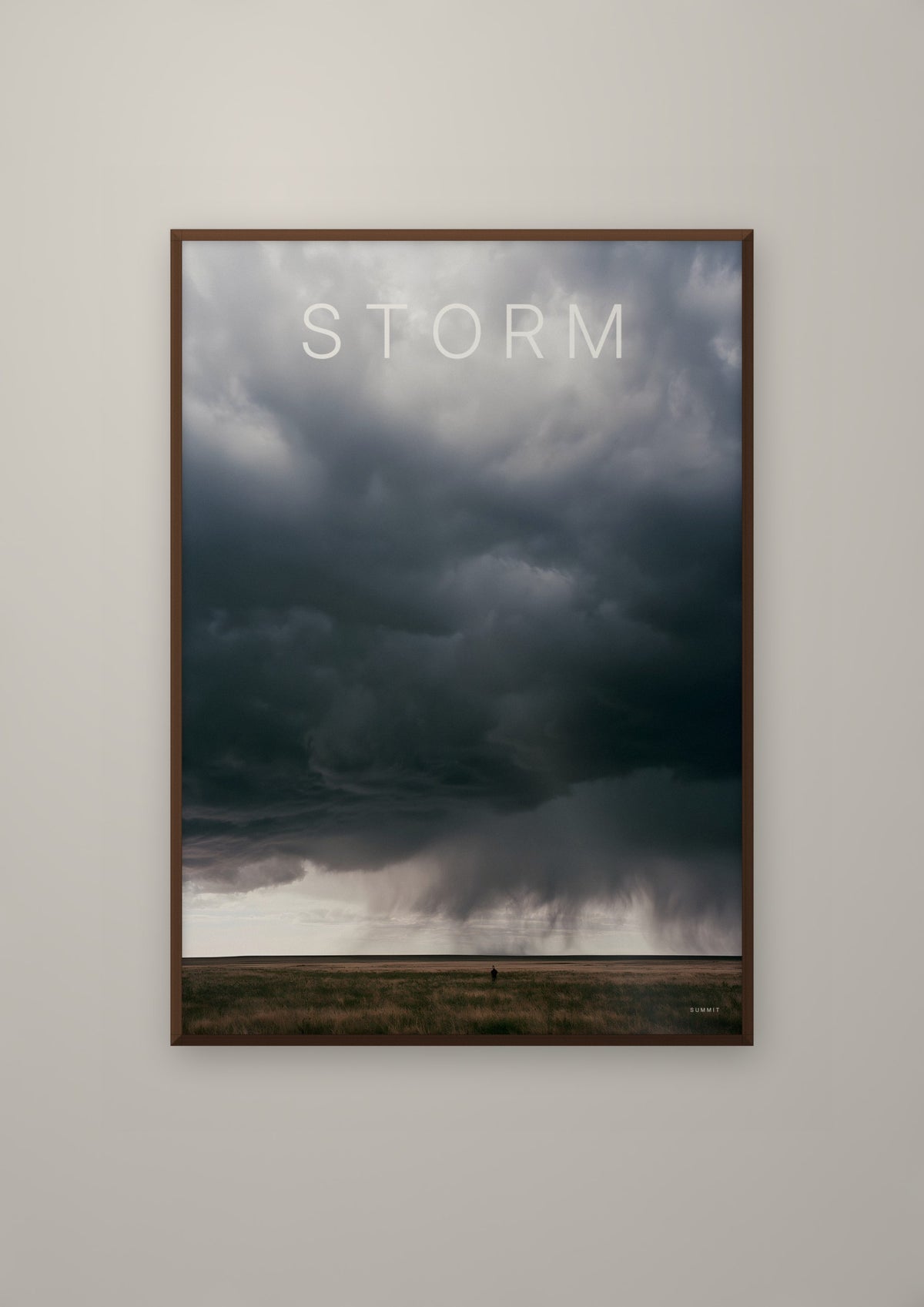 Storm in a dark wood frame