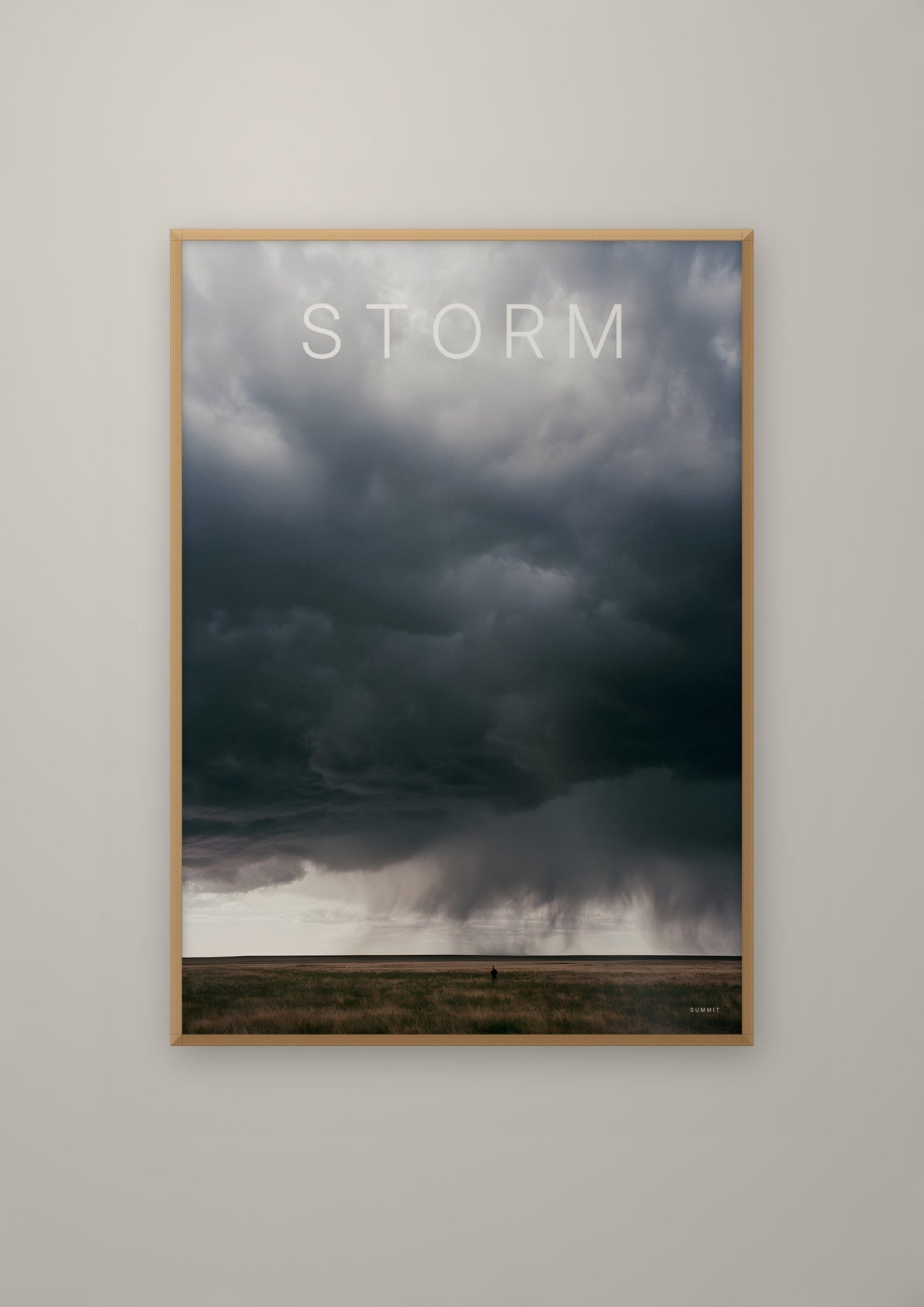 Storm in a natural wood frame