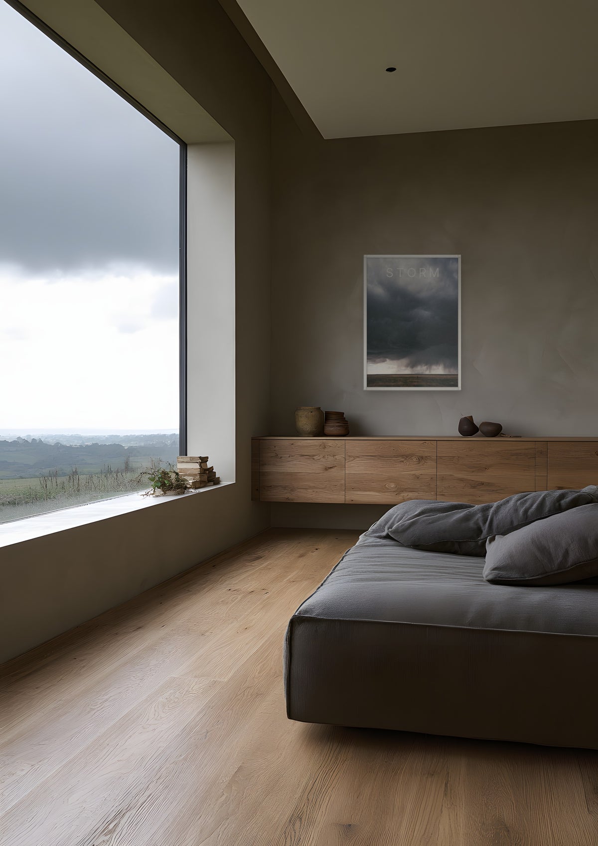 Storm in a white frame, shown in countryside-drawing-room