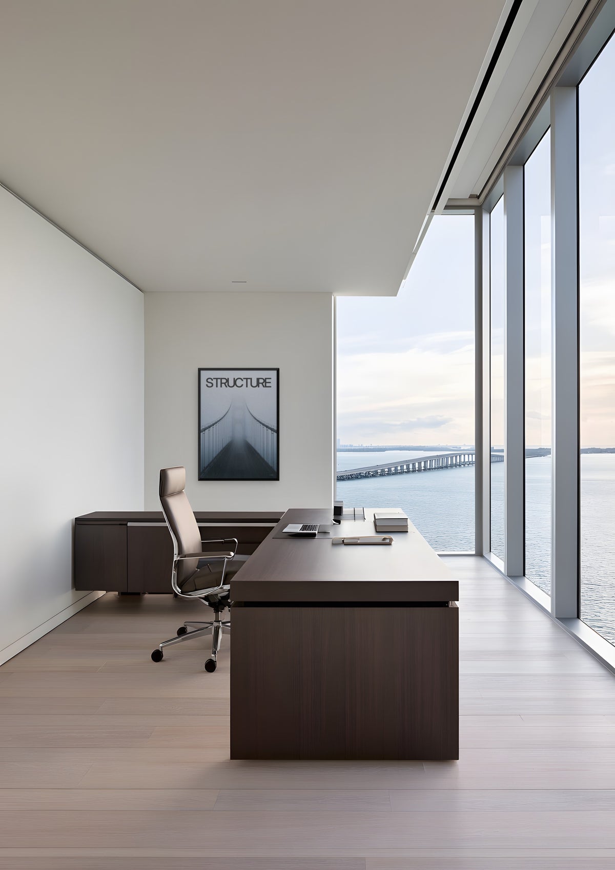 Structure in a black frame, shown in miami-bay-office