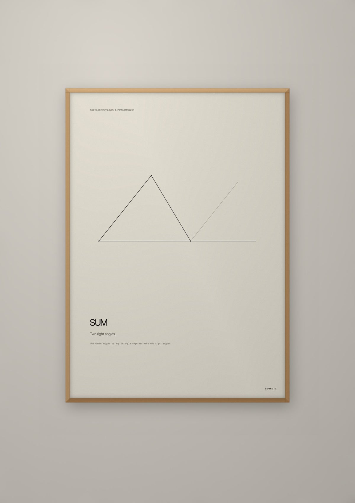 Sum in a natural wood frame