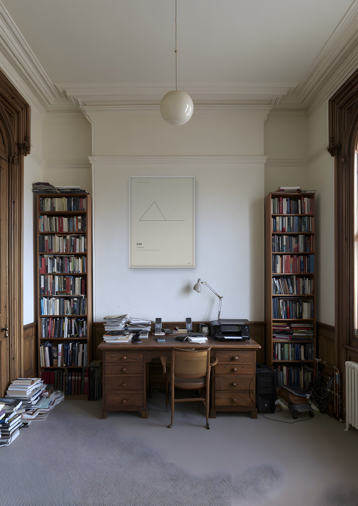 Sum in a white frame, shown in princeton-faculty-office