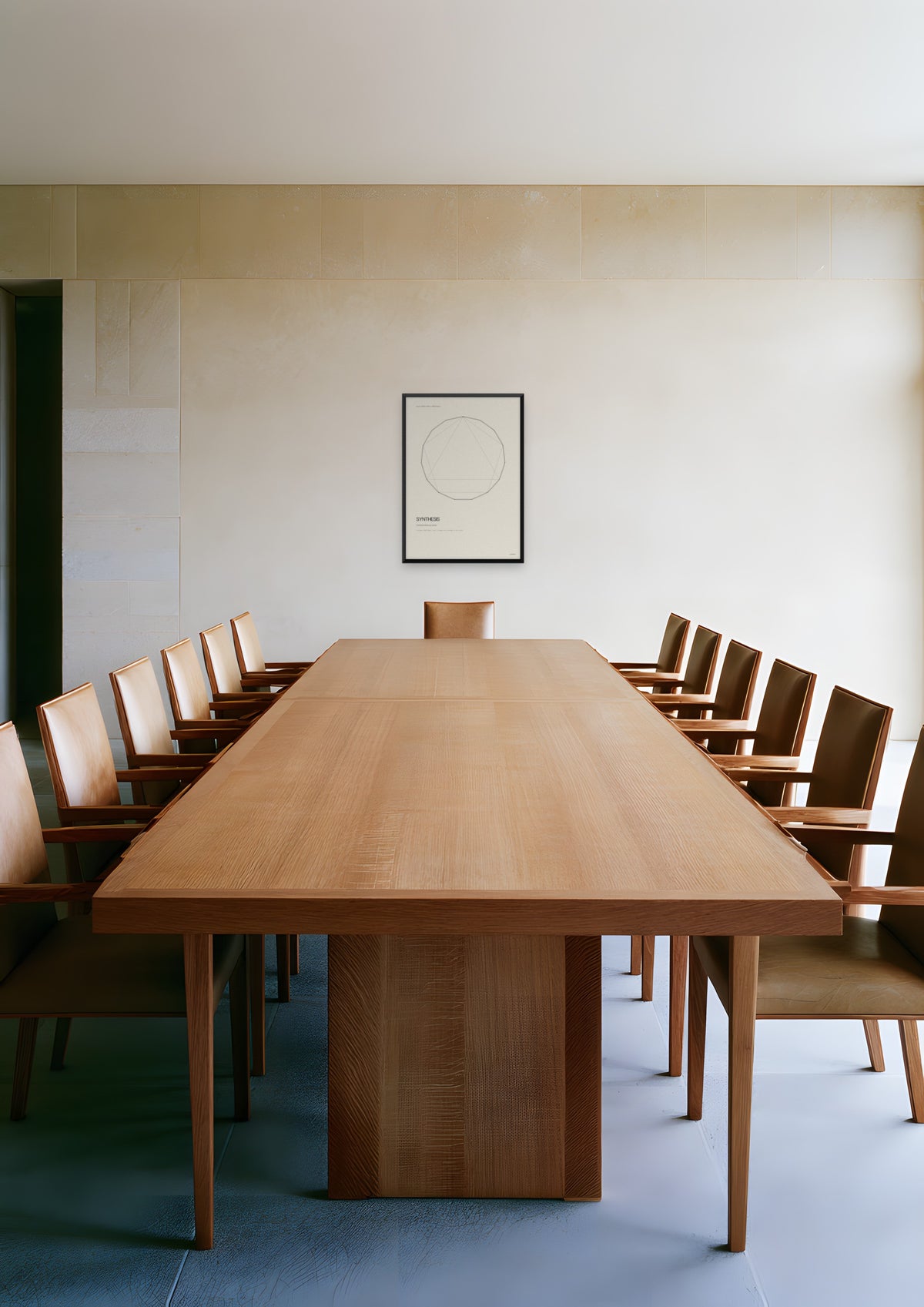 Synthesis in a black frame, shown in austin-startup-boardroom
