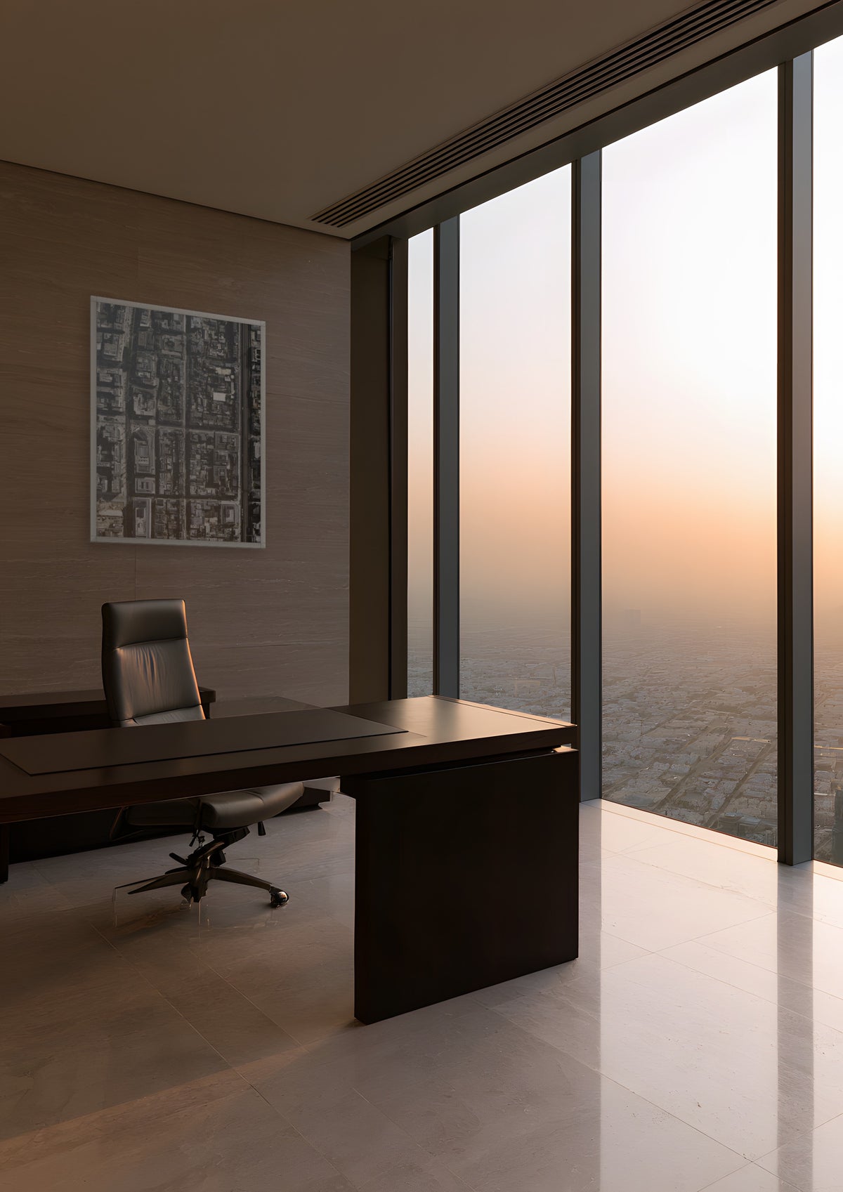 The Grid in a white frame, shown in dubai-executive-office