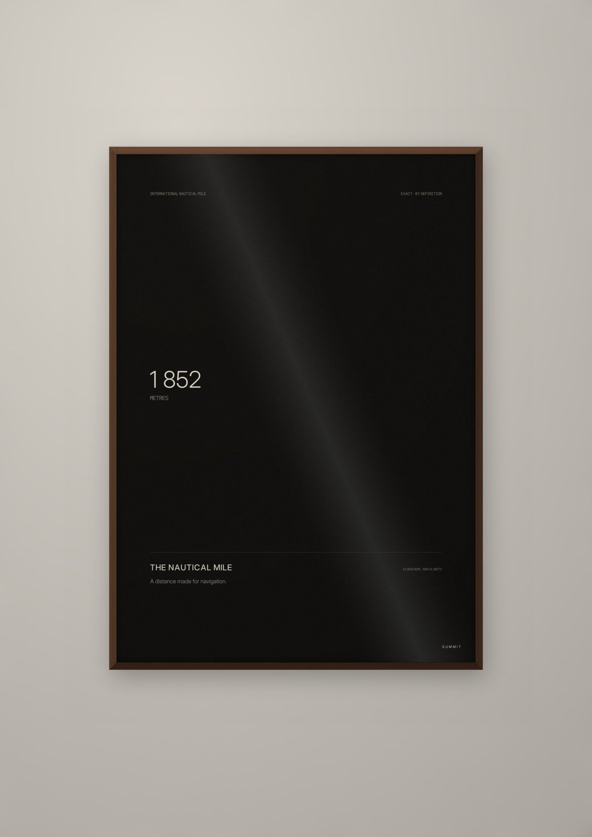The Nautical Mile in a dark wood frame